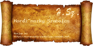 Horánszky Szabolcs névjegykártya