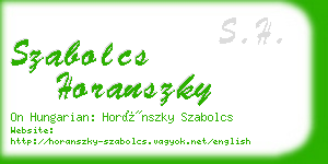 szabolcs horanszky business card